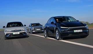 Tesla Model Y vs Hyundai Ioniq 5 vs Audi Q4 e-tron group test - header
